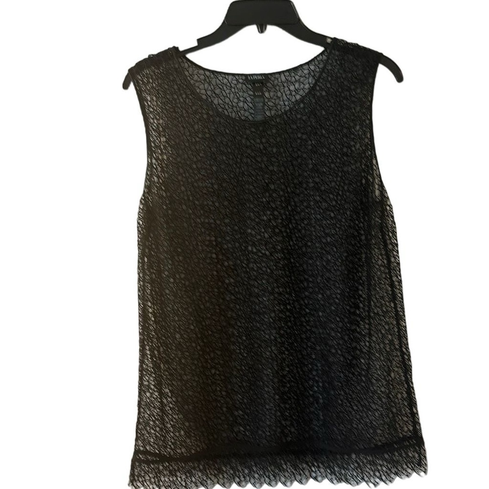 La Perla Black sleeveless sheer top